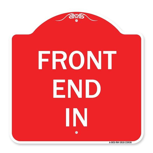 Signmission Designer Series Sign-Front End In, Red & White Aluminum Architectural Sign, 18" x 18", RW-1818-23938 A-DES-RW-1818-23938 - main